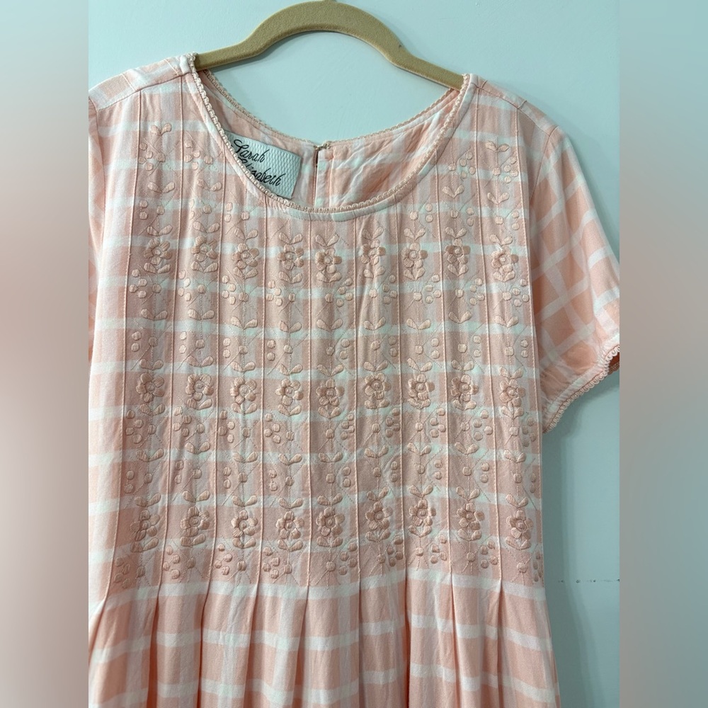 Sarah Elizabeth Peach Embroidered Dress